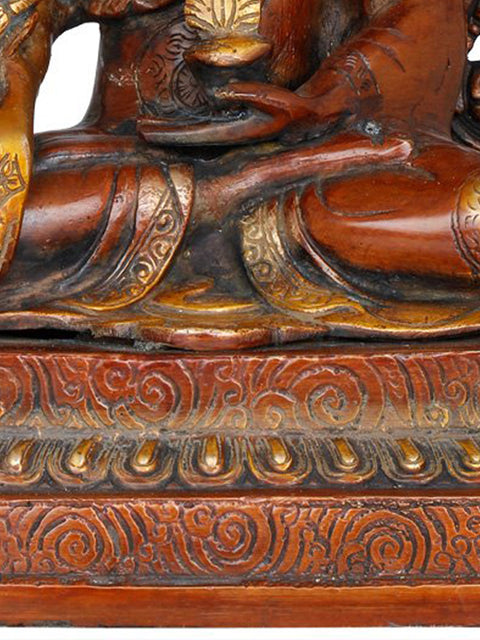 11" Tibetan Buddhist God Medicine Buddha in Brass | Handmade Brass Sculpture