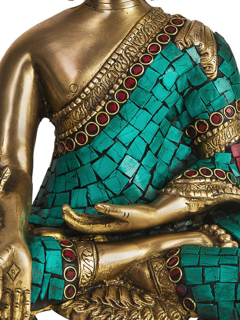 11" (Tibetan Buddhist Deity) The Medicine Buddha - The Unfailing Healer of the of Samsara In Brass | Handmade | Made In India
