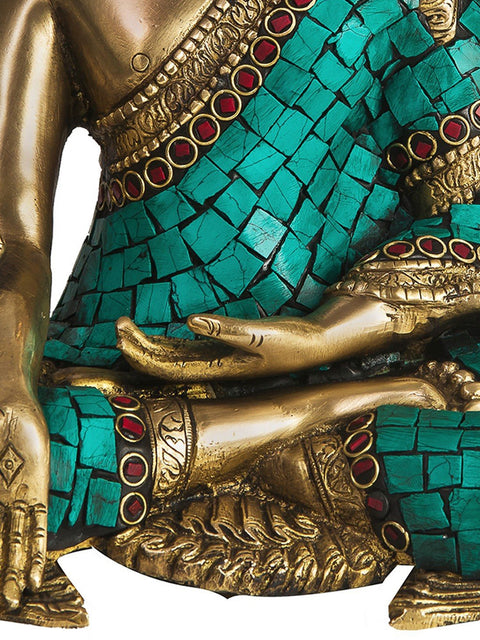 11" (Tibetan Buddhist Deity) The Medicine Buddha - The Unfailing Healer of the of Samsara In Brass | Handmade | Made In India