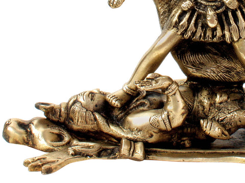 8" Why Does Goddess Kali Roll Out Her Tongue? In Brass | Handmade | Made In India