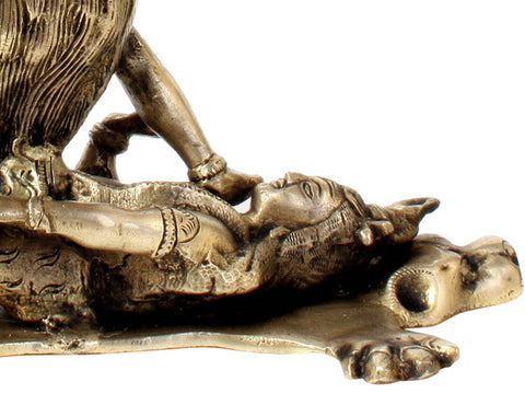 8" Why Does Goddess Kali Roll Out Her Tongue? In Brass | Handmade | Made In India