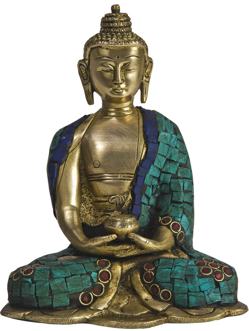 5" Brass Lord Buddha Statue Dhyana Mudra Handmade
