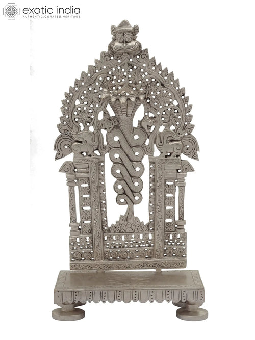 10" Handmade Naga Throne Brass Statue