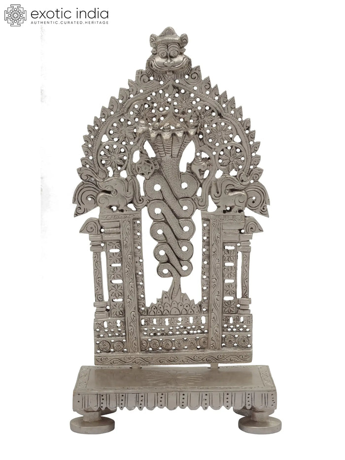 10" Handmade Naga Throne Brass Statue
