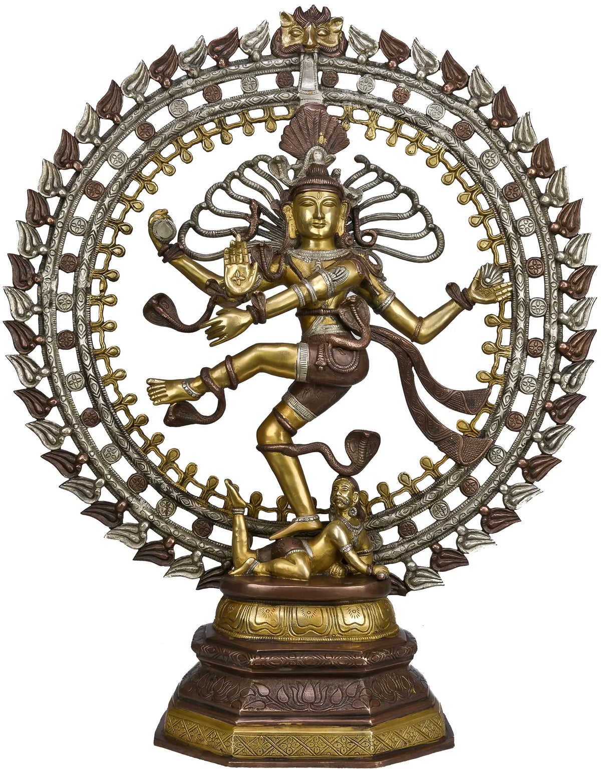 30" Triple Hued Nataraja In Brass | Handmade | Made In India