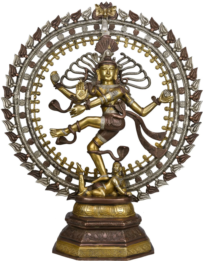 30" Triple Hued Nataraja In Brass | Handmade | Made In India