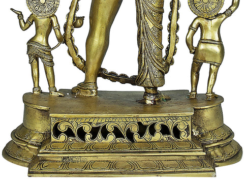 24" Vishnu Vaikuntha in Brass | Handmade Brass Sculpture