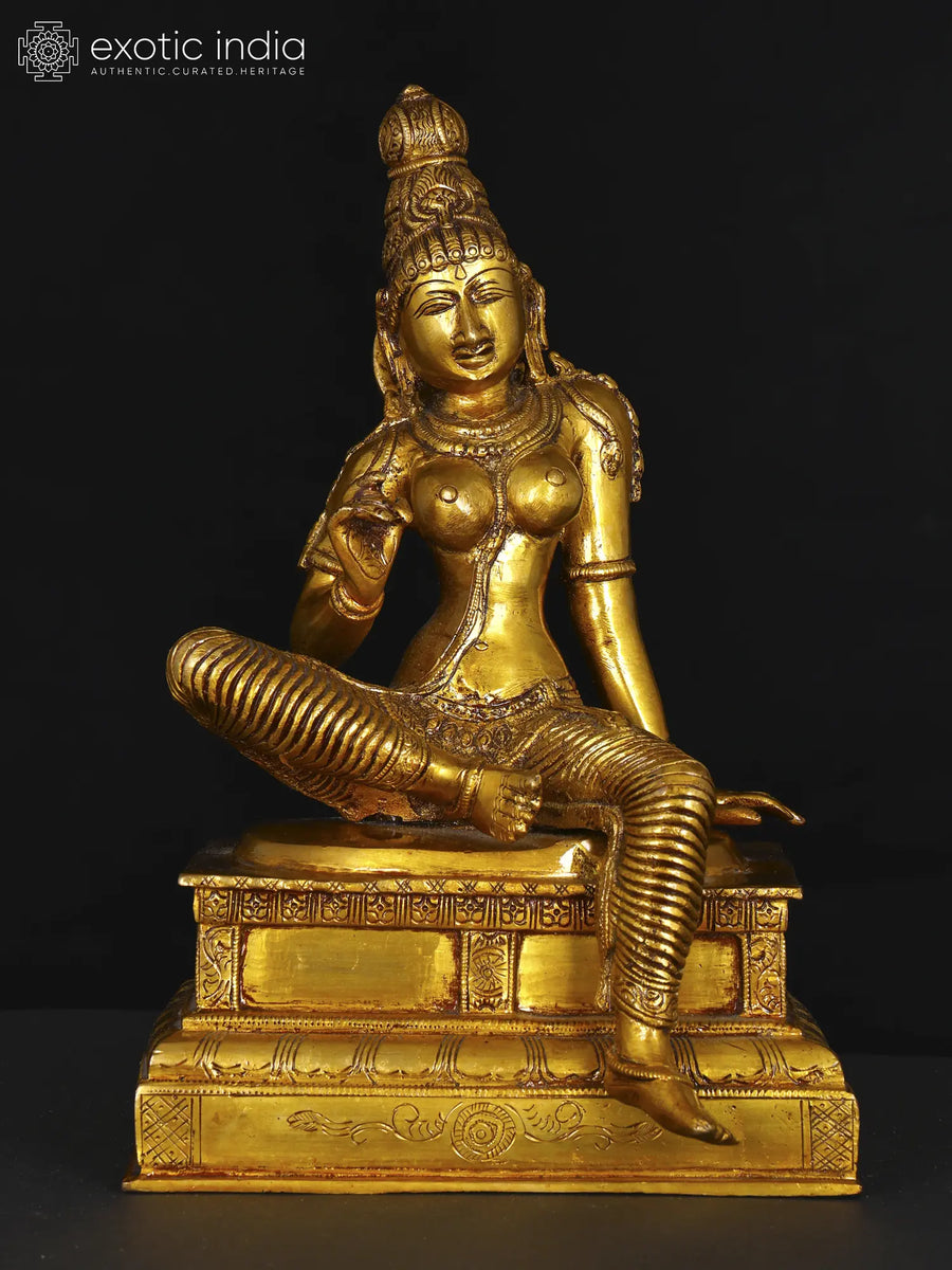 10" Parvati Lalita Roop Handmade Brass Statue