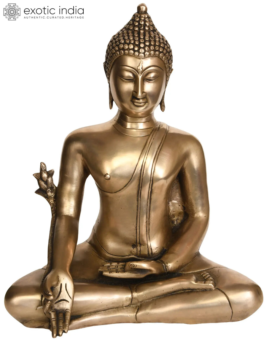10" Medicine Buddha Handmade Brass Statue