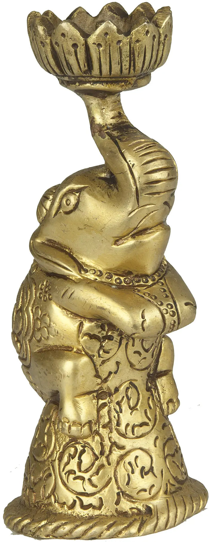 Elephant Candle Stand in Brass