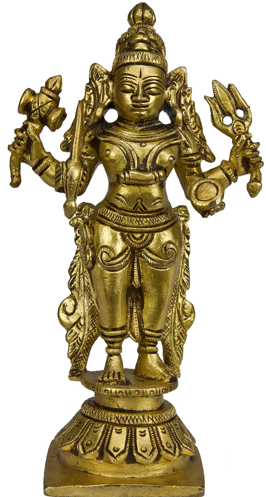 5" Goddess Mariamman Brass Statue Handmade