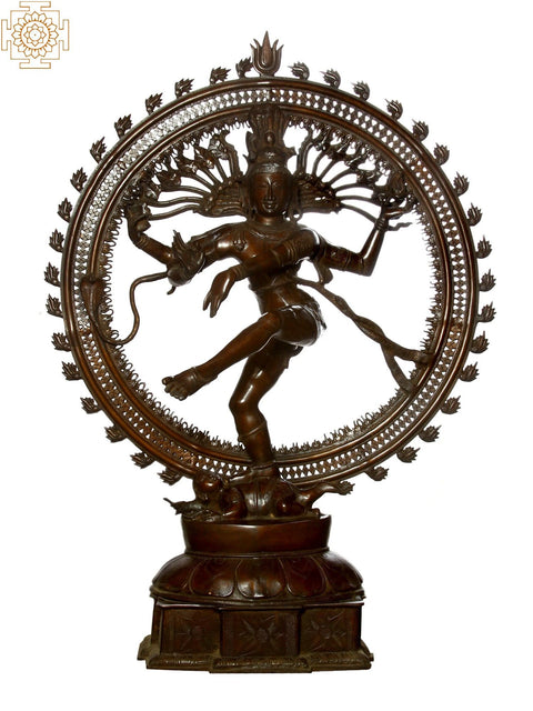 54" Paradox of Eternity and Time | Handmade Shiva Nataraja Brass Idol