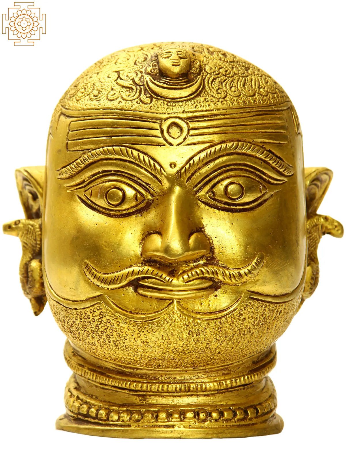 6" Lord Shiva as Bhairava (Head) in Brass | Handmade | Made in India