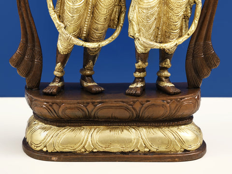 12" Radha Krishna (Twin-Hued) Brass Sculpture