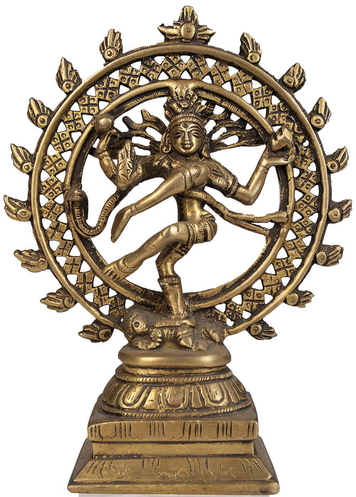 9" Nataraja Handmade Brass Statue for Pooja