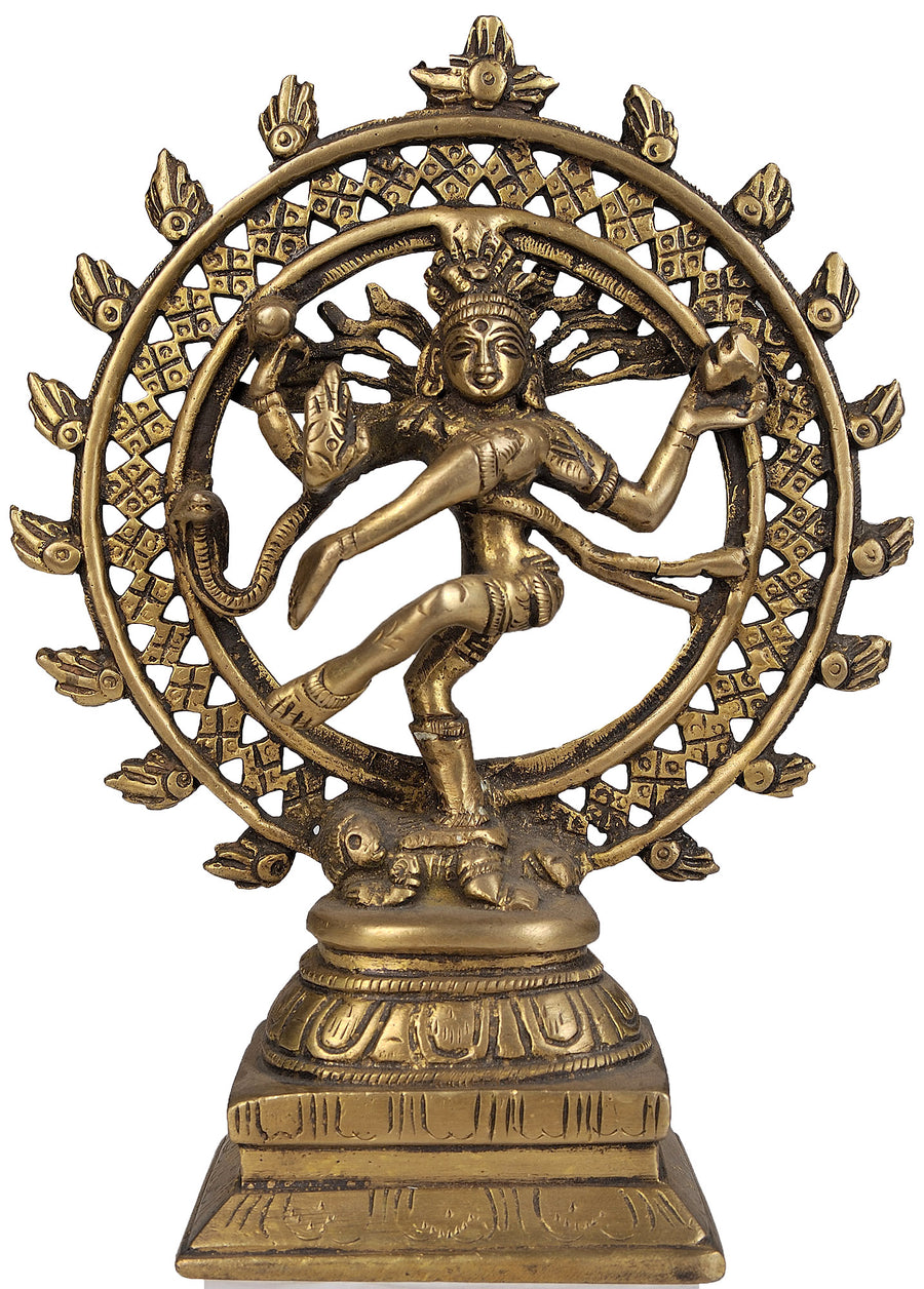 9" Nataraja Handmade Brass Statue for Pooja