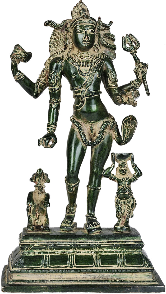 12" Handmade Bhikshasthana Shiva Brass Statue