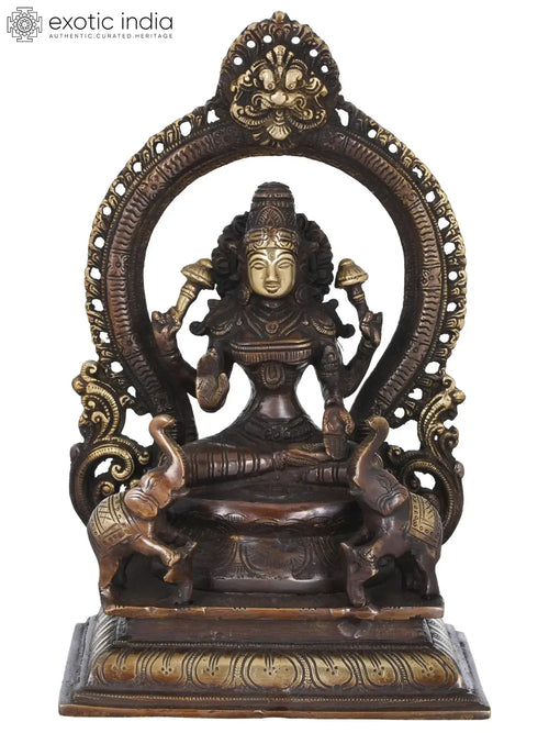 11" Lakshmi as Kamala Handmade Brass Idol for Pooja