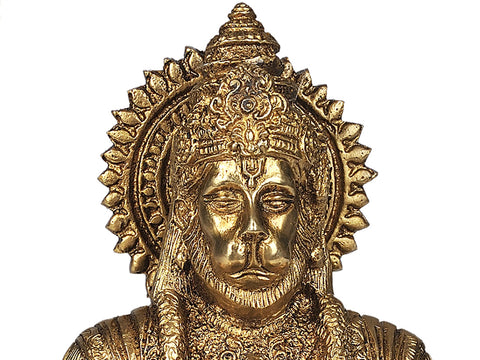 7" Shri Rama Bhakta Hanuman Ji in Brass | Handmade | Made in India