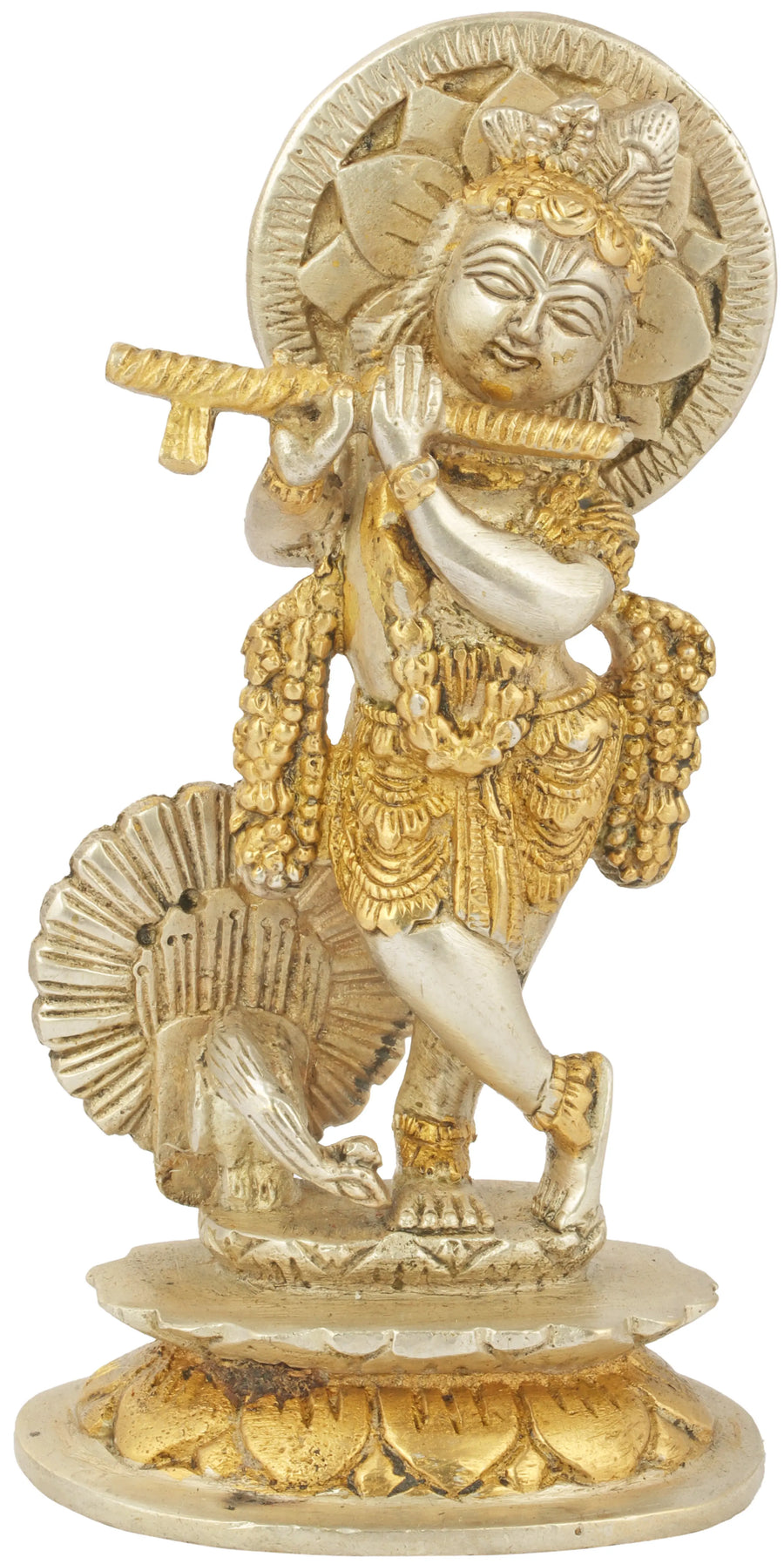 5" Muralidhar Krishna Handmade Brass Idol for Pooja