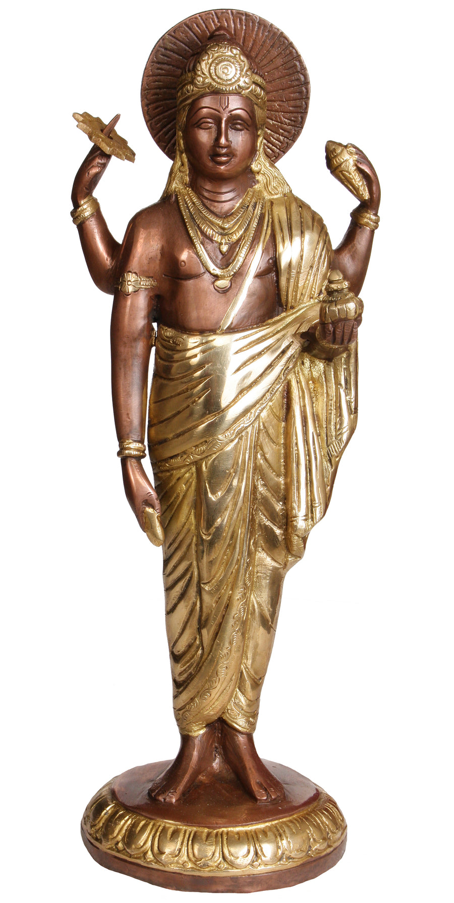 12" Dhanvantari Brass Handmade Idol for Pooja