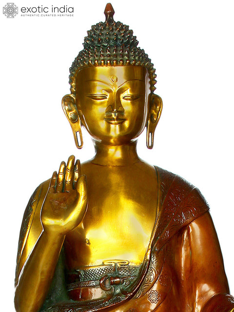 50" Large Size Buddha Brass Idol | Handmade Buddhist Statue