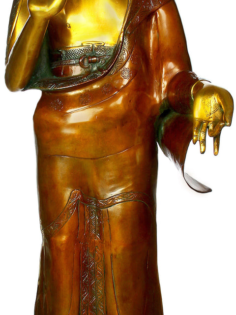 50" Large Size Buddha Brass Idol | Handmade Buddhist Statue