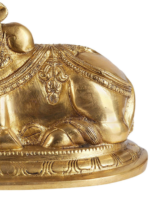 7" Nandi - The Vehicle of Lord Shiva In Brass | Handmade | Made In India