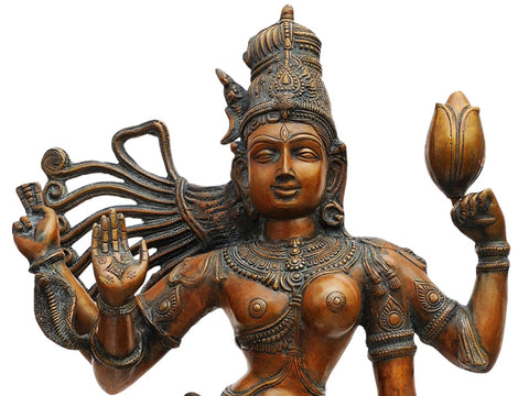 40" Ardhanarishvara In Brass | Handmade | Made In India