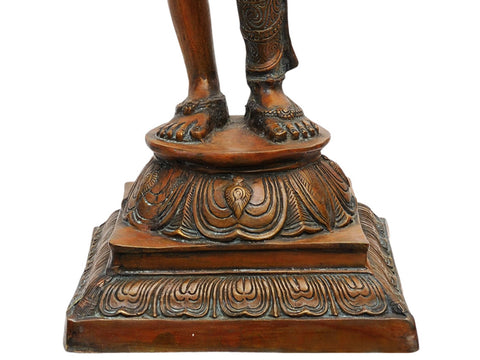 40" Ardhanarishvara In Brass | Handmade | Made In India