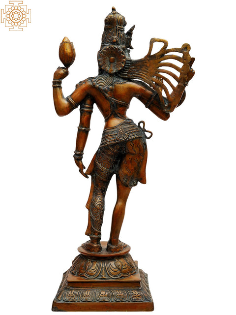 40" Ardhanarishvara In Brass | Handmade | Made In India