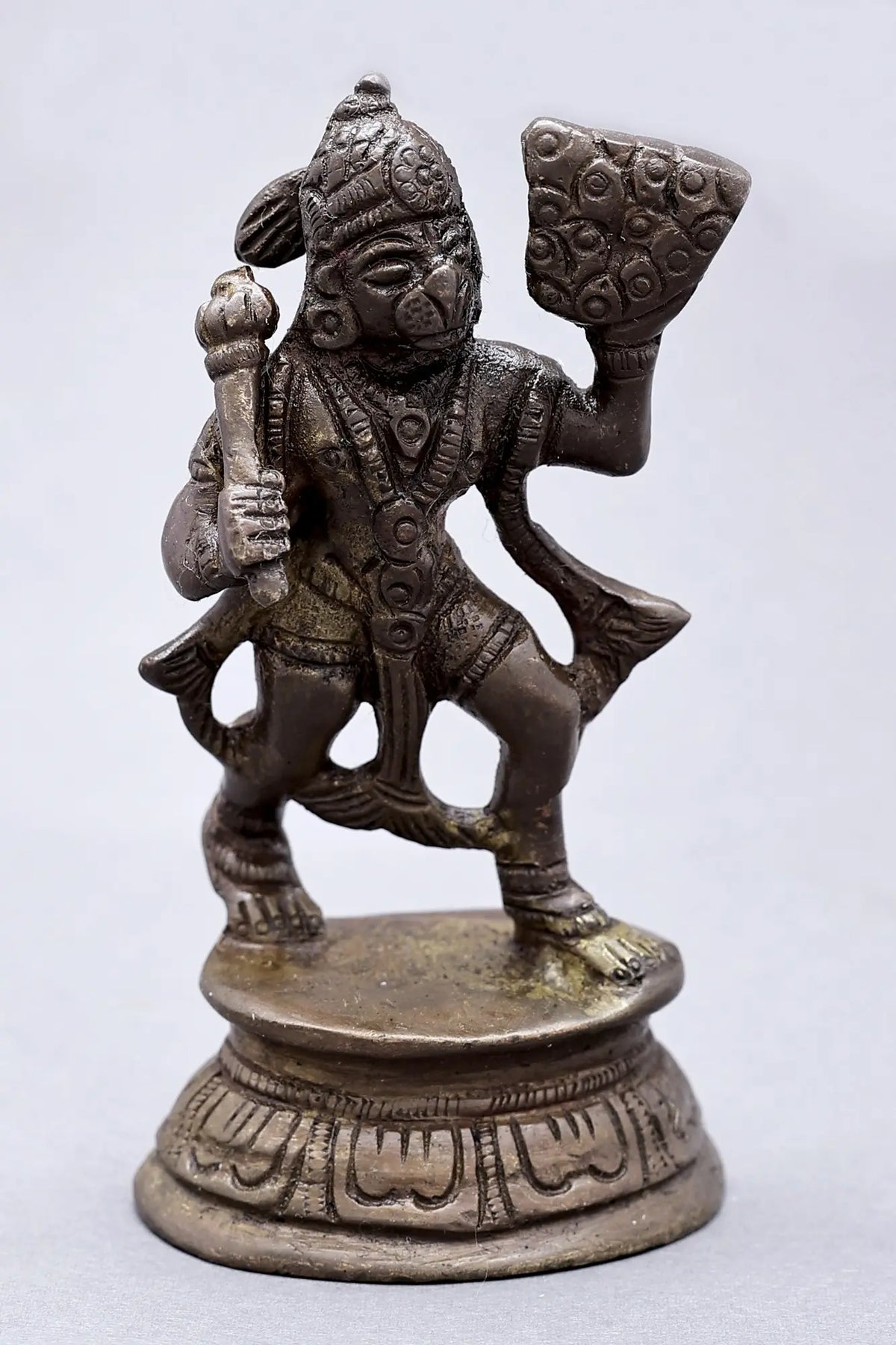 3" Hanuman Ji Carrying Mount Sanjeevani In Brass | Handmade | Made In India