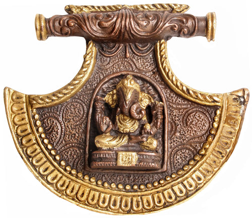 7" Lord Ganesha Brass Wall Hanging Fan Handmade