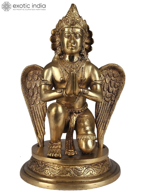 9" Garuda Brass Statue Handmade Vedic Vision