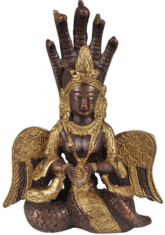 5" Naga Kanya Brass Sculpture | Handmade | Made in India
