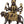7" Goddess Durga Statue in Brown and Golden Hues in Brass