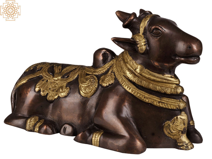11" Nandi Shiva's Vehicle Handmade Brass Statue