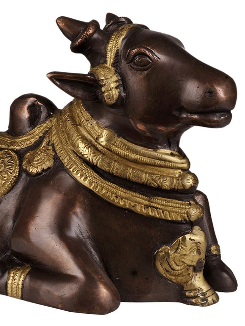 11" Nandi - The Vehicle of Shiva In Brass | Handmade