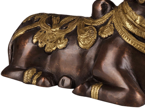 11" Nandi - The Vehicle of Shiva In Brass | Handmade