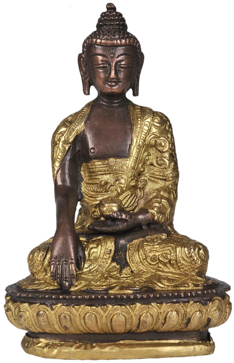 5" Handmade Brass Lord Buddha Statue Bhumisparsha Mudra