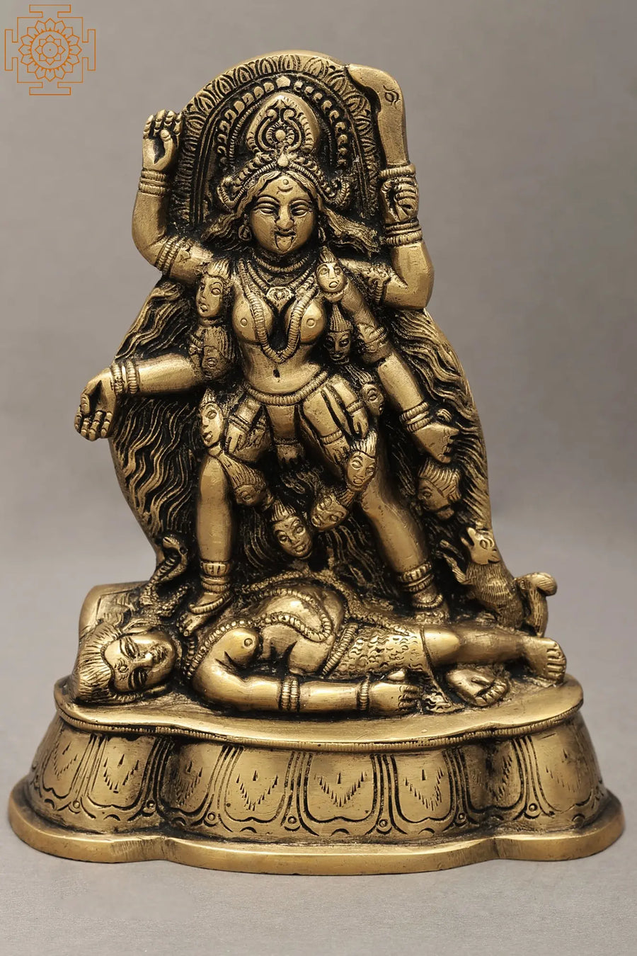 7" Handmade Kali Mother Goddess Brass Idol for Pooja