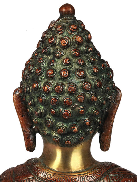 8" Lord Buddha Bust in Brass | Handmade | Made in India