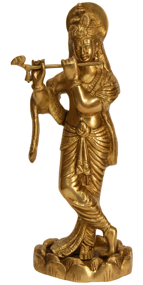 10" Murali Krishna In Brass | Handmade | Made In India