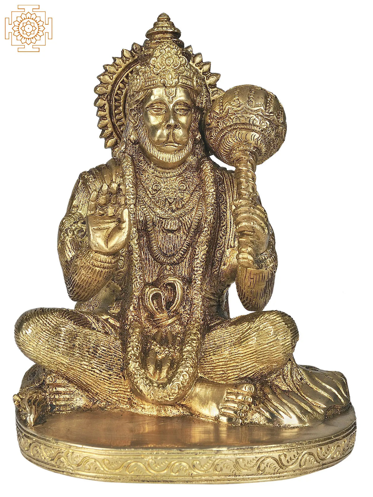 7" Lord Hanuman In Brass | Handmade | Made In India