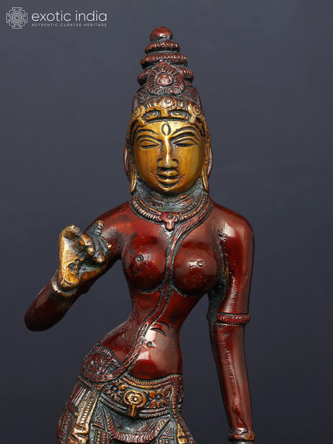 10" Goddess Parvati Shivakamsundari Brass Idol