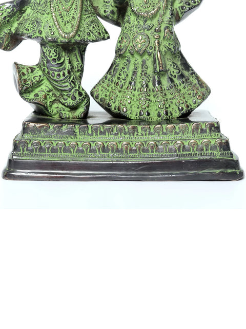 10" Standing Radha Krishna Brass Sculpture