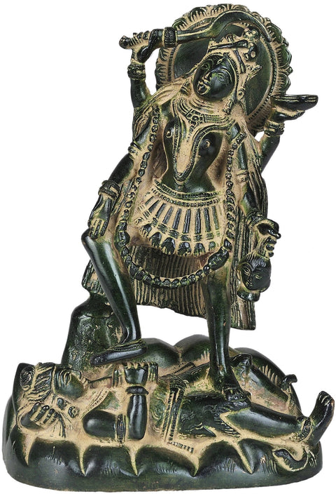 7" Goddess Kali In Brass | Handmade | Made In India
