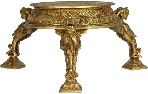 Ritual Chowki (Pedestal) in Brass