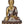 12" Triple Hued Buddha in Earth-Witness Gesture  (Robes Decorated with Auspicious Symbols) In Brass