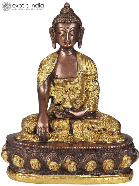 7" Lord Buddha Idol in Bhumisparsha Mudra | Handmade Brass Statue | Made in India